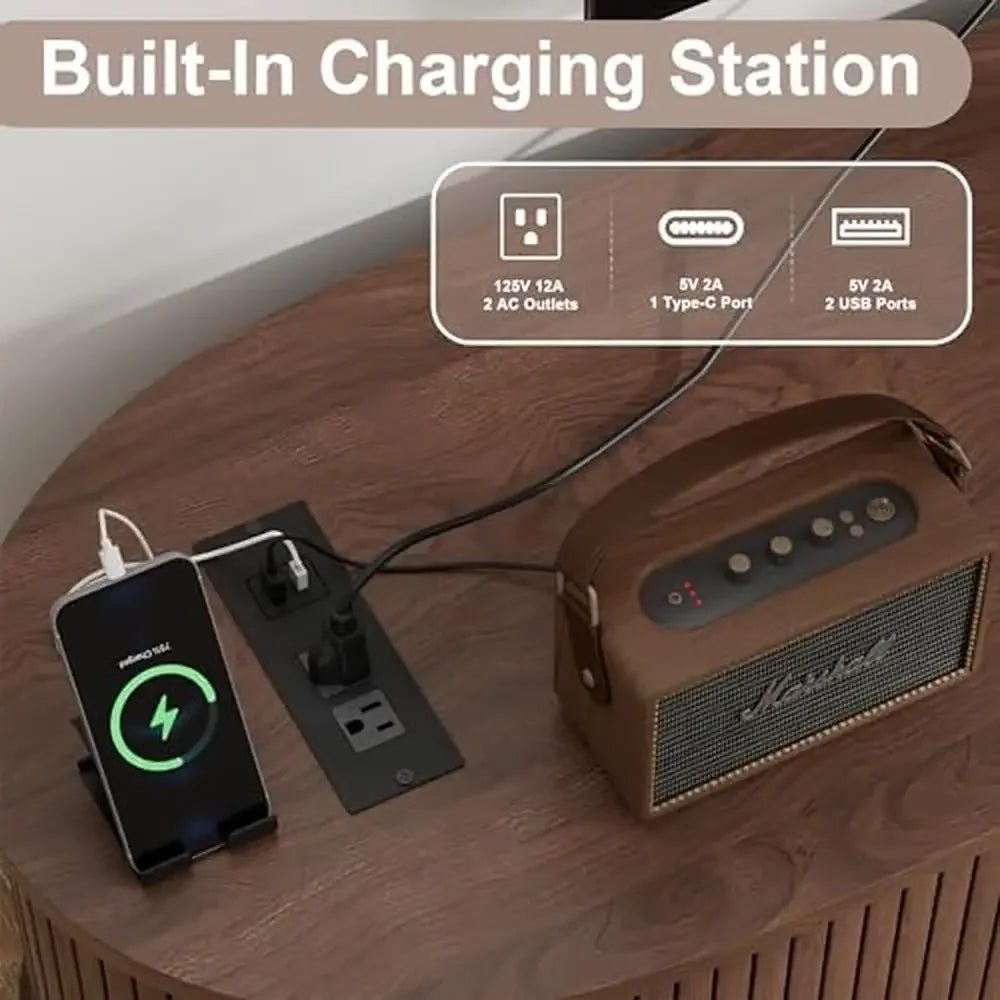 Mid Century Modern TV Stand Charging Station