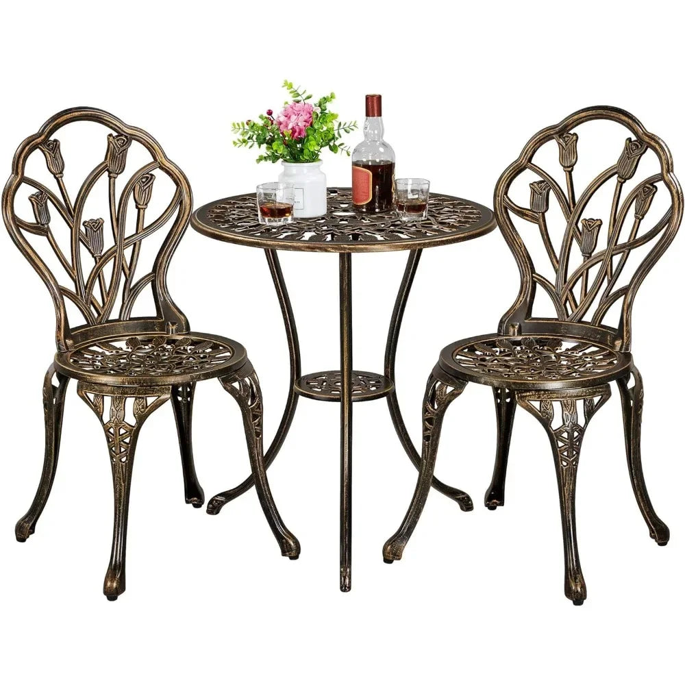 Patio Bistro Sets 3 Piece, Outdoor Rust-Resistant
