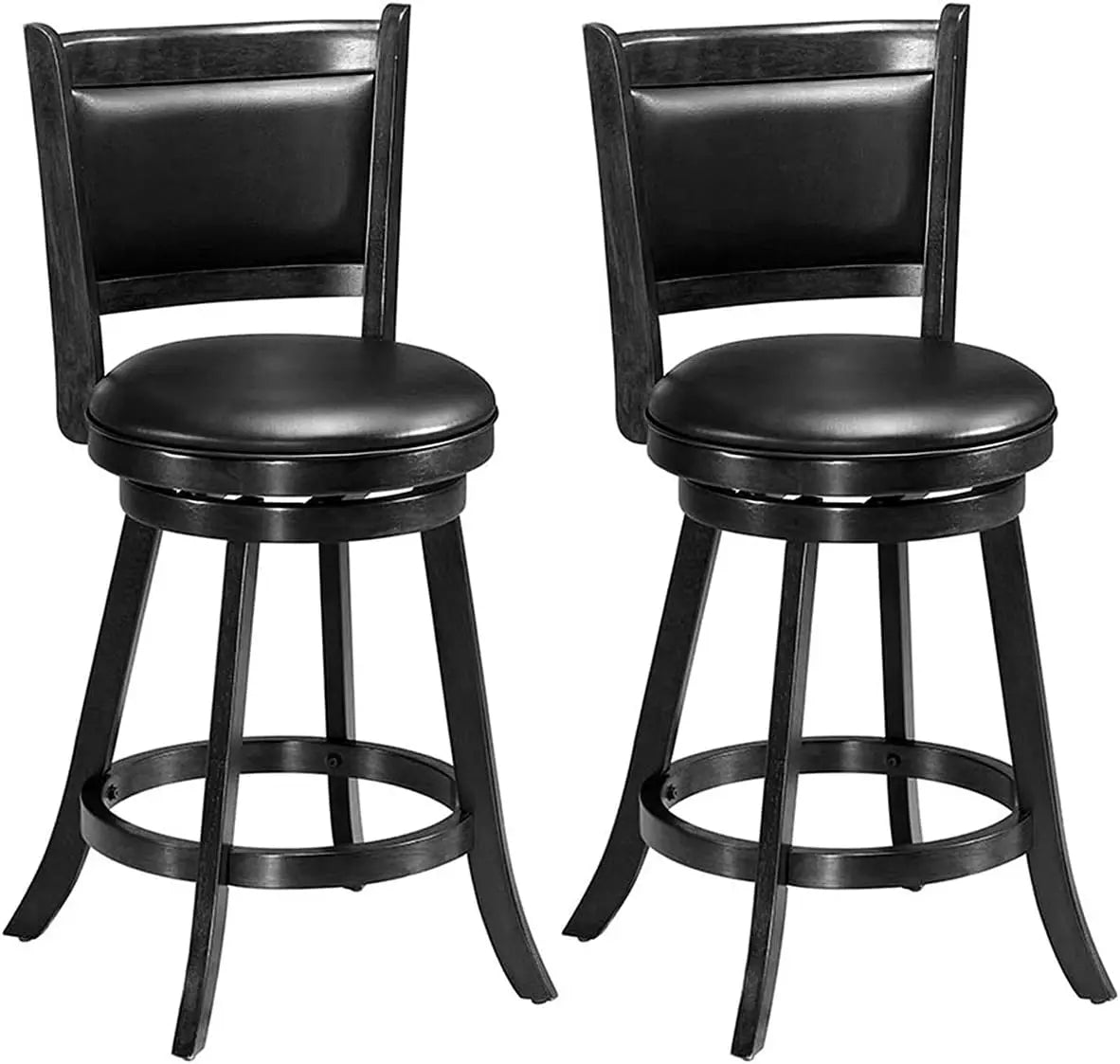 Bar Stools Set of 2, 360 Degree Swivel,