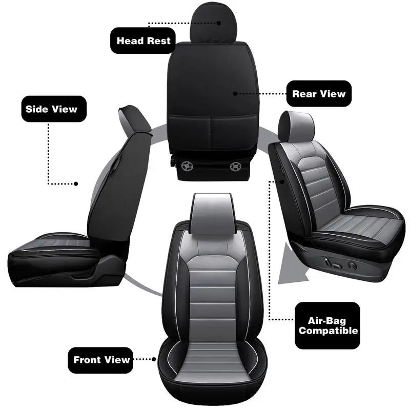 Universal Leather Car Seat Cover Full Set