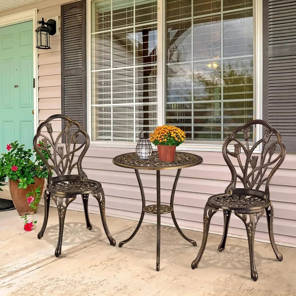 Patio Bistro Sets 3 Piece, Outdoor Rust-Resistant