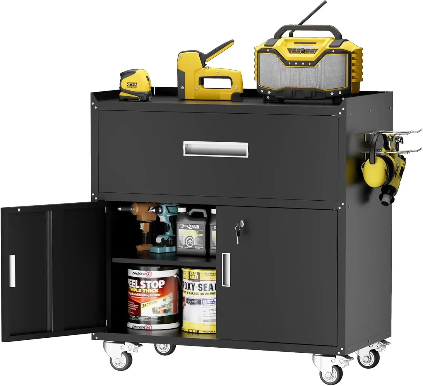 Metal Storage Cabinet with Wheels,