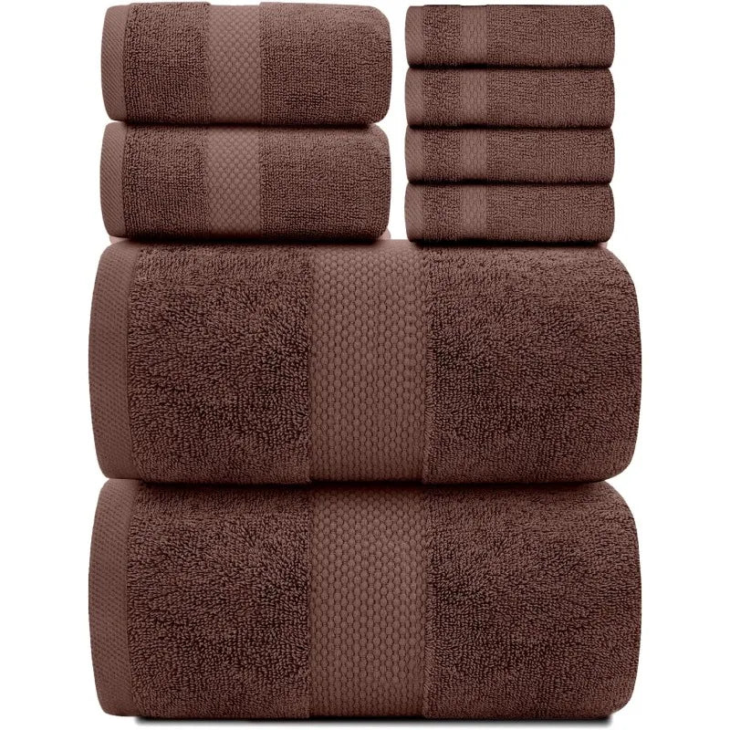 Luxury White Bath Towel Set of 8 Pieces
