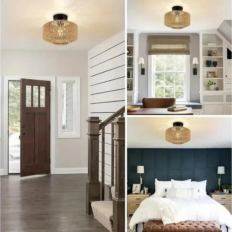 Natural Bamboo Ceiling Chandelier Hanging Lamp