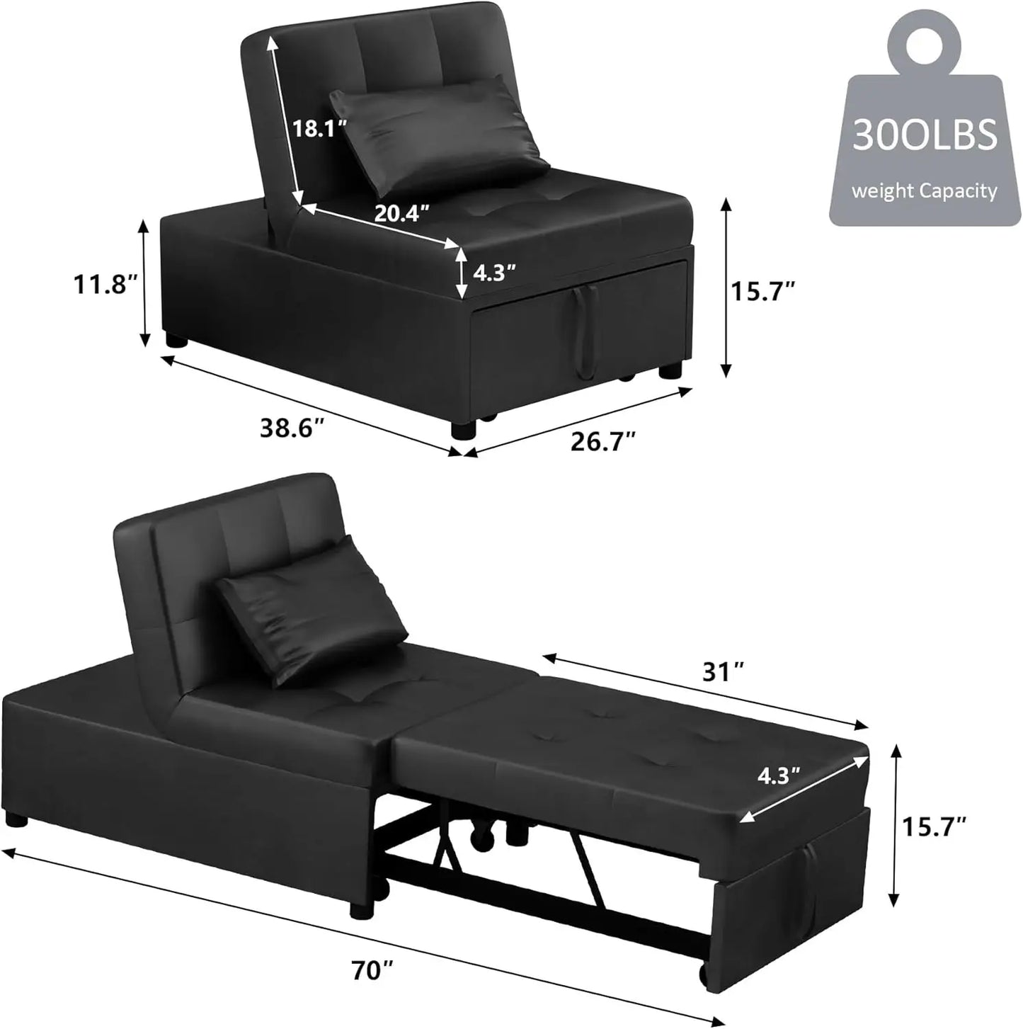 Convertible Chair Bed Sleeper