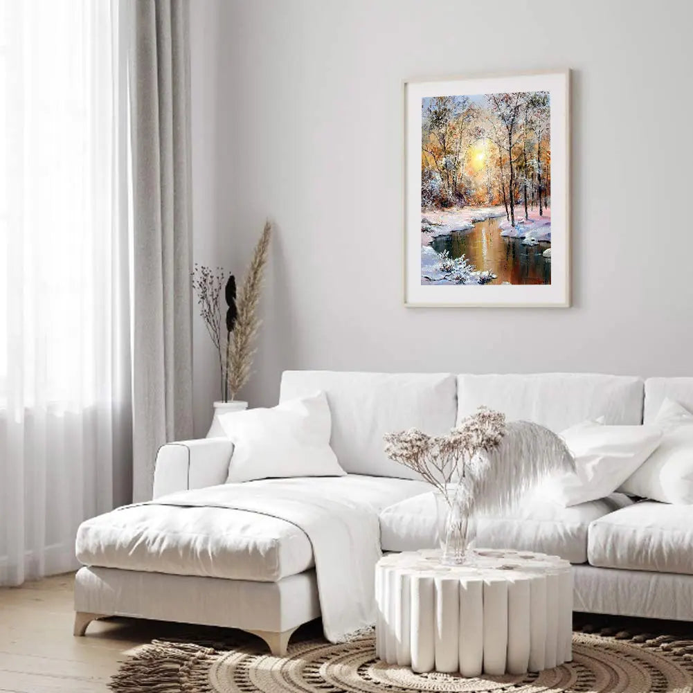 Diamond Painting Sunset Woods Wall Decor Rhinestone Art