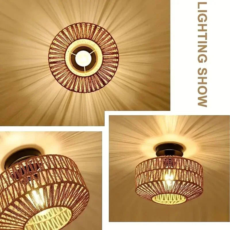 Natural Bamboo Ceiling Chandelier Hanging Lamp