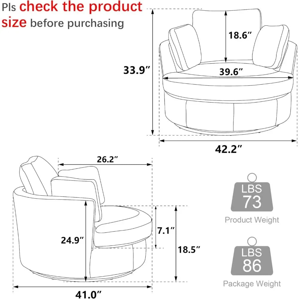 360 Degree Modern Living Room Swivel Chair