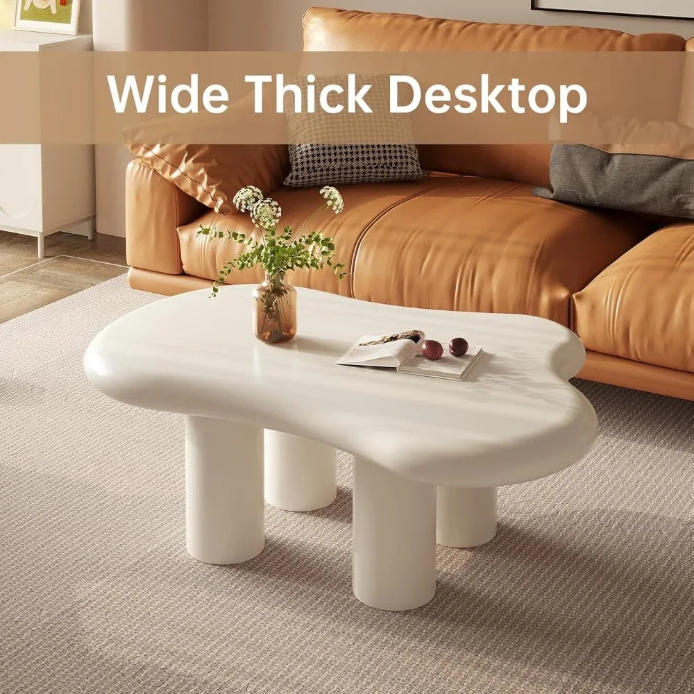White Modern End Table, With 4 Legs