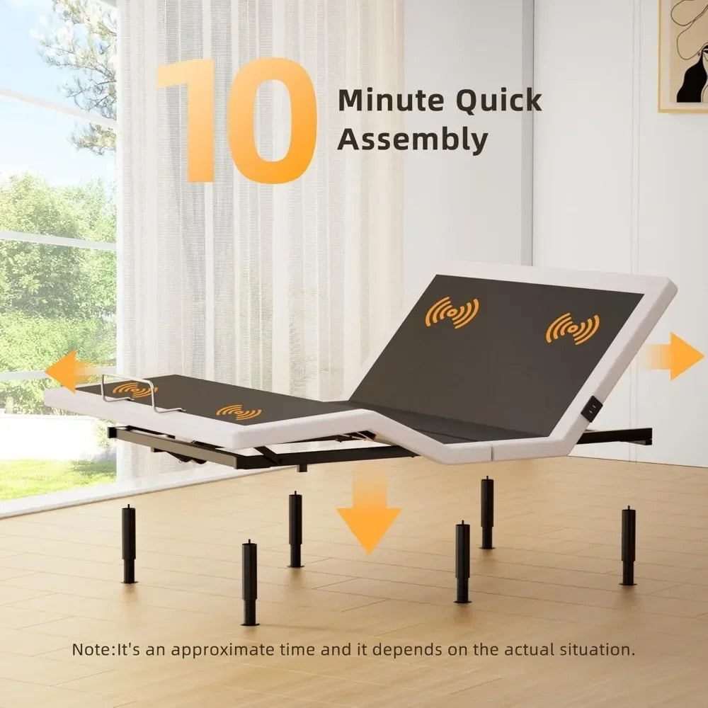 Electric Full Adjustable Bed Frame With Massage,