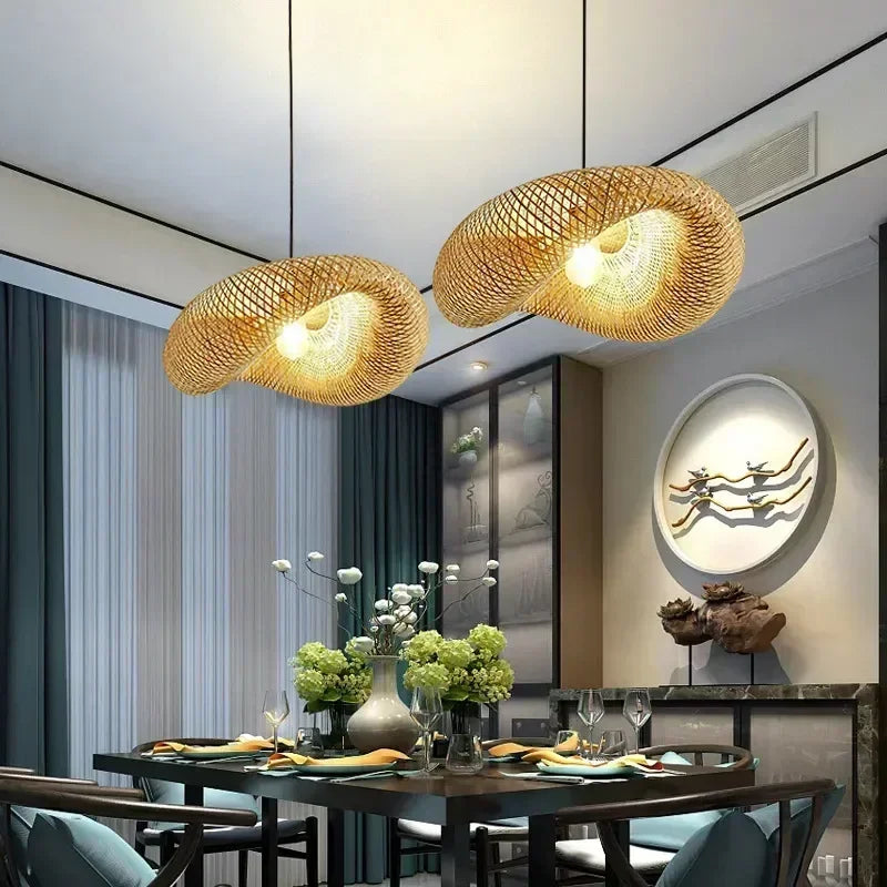 Bamboo LED Ceiling Lamp Chandelier Fixture