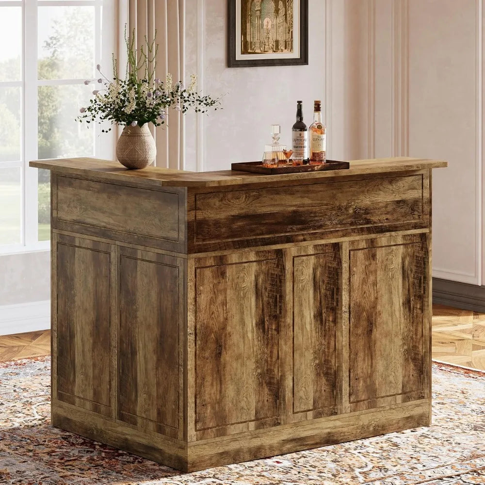 Bar Cabinet, L-Shaped Home Bars Table