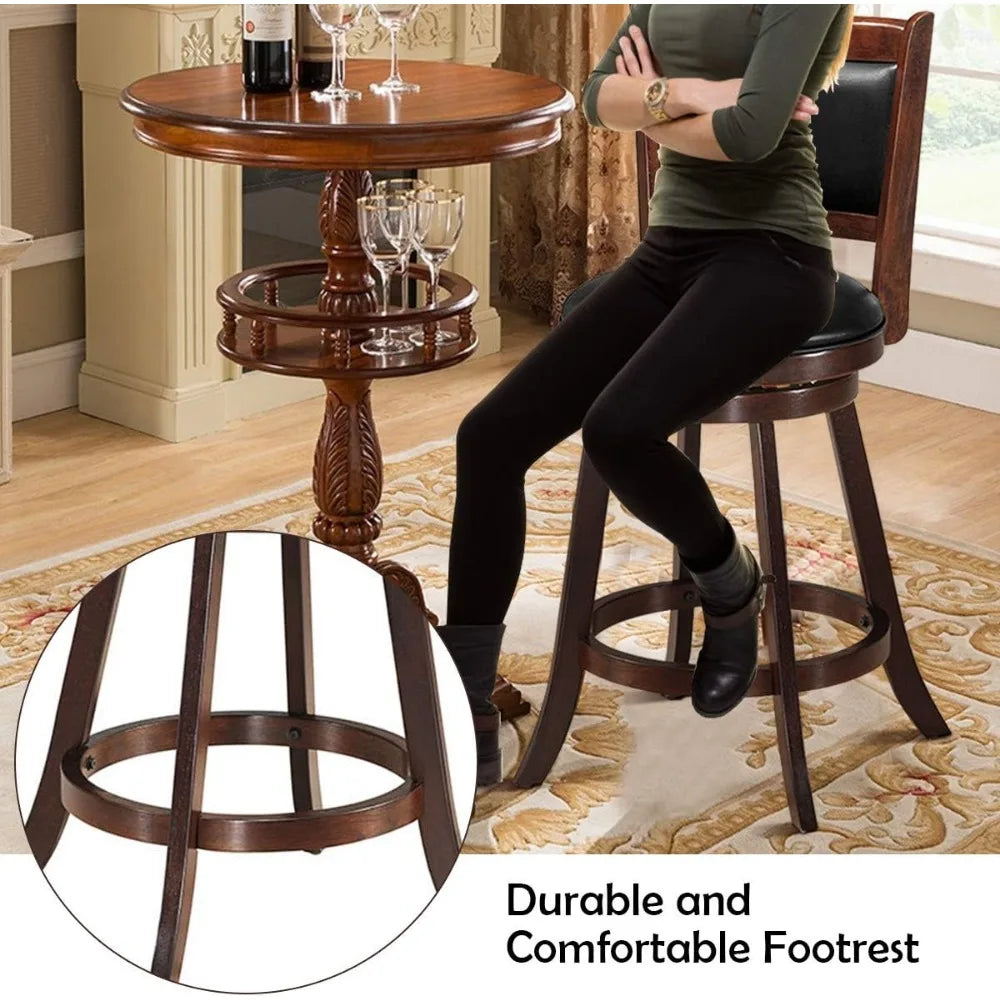 Bar Stools Set of 2, 360 Degree Swivel,