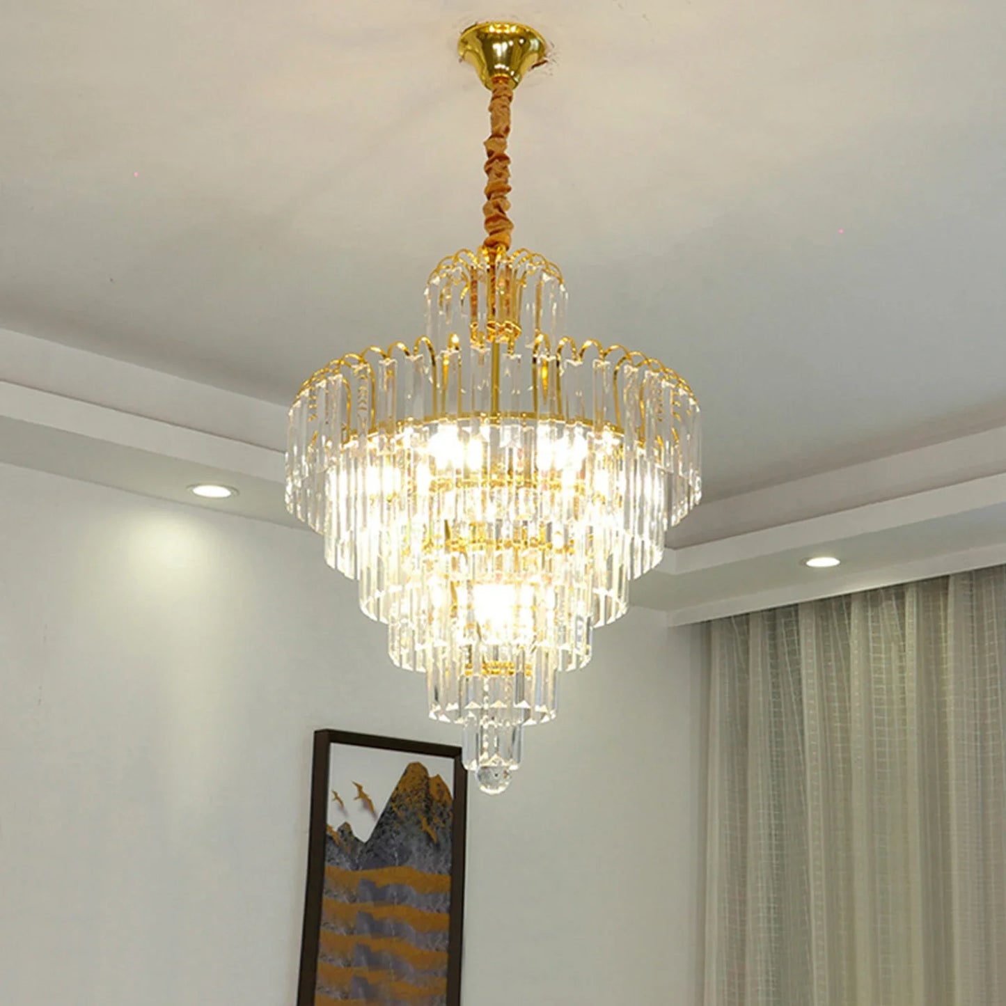 Elegant Crystal Pendant Light Home Decor Chandelier