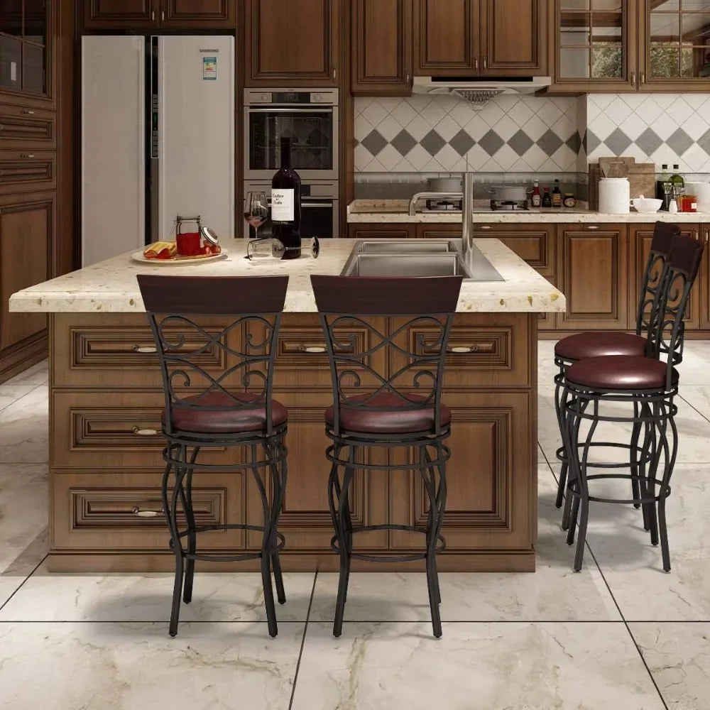 Bar Stools Set of 4, 360 Degree Swivel,