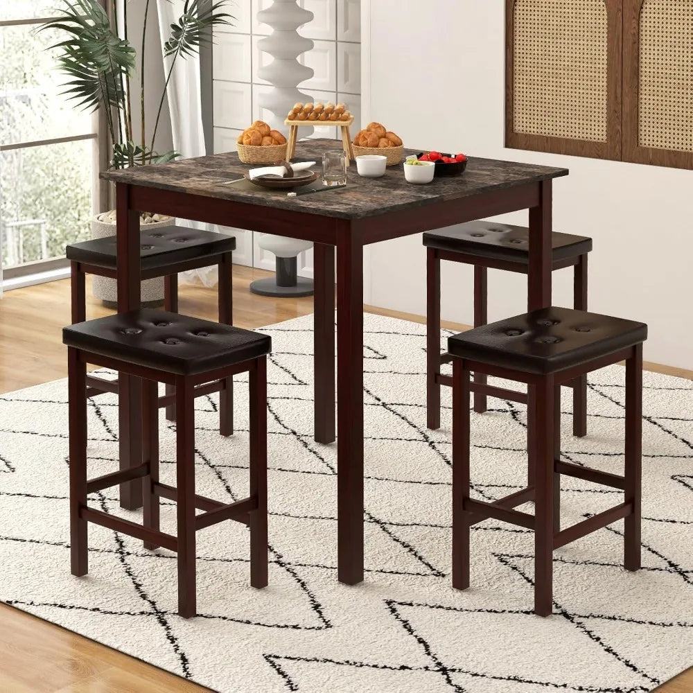 5-Piece Counter-Height Bar Table Set, with 4 chairs