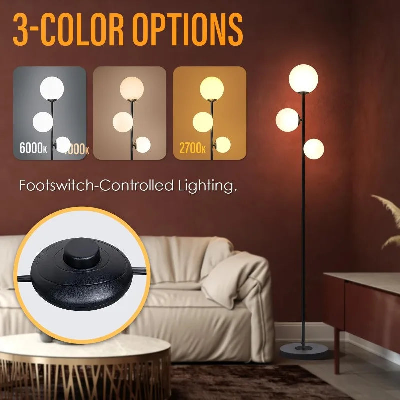 3 Globe Vintage Floor Lamp -