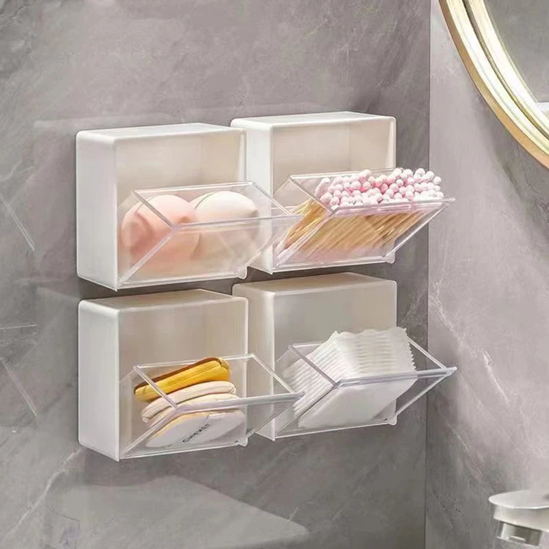 4pcs Plastic Wall Mounted Storage Boxes