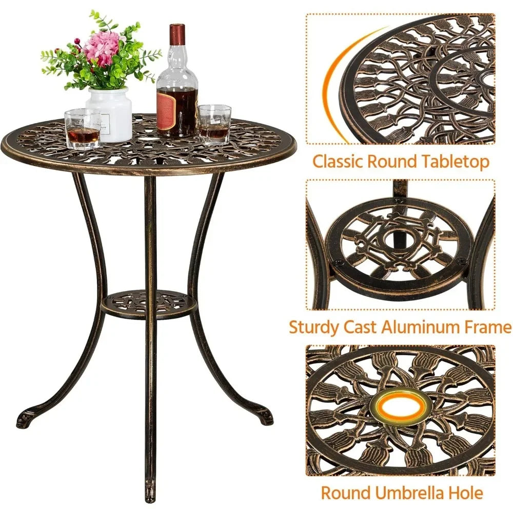 Patio Bistro Sets 3 Piece, Outdoor Rust-Resistant
