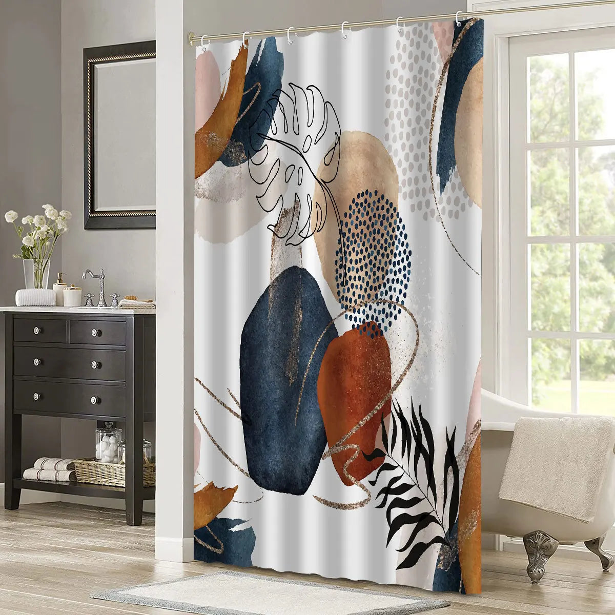 Shower Curtain Waterproof Bathroom Curtain