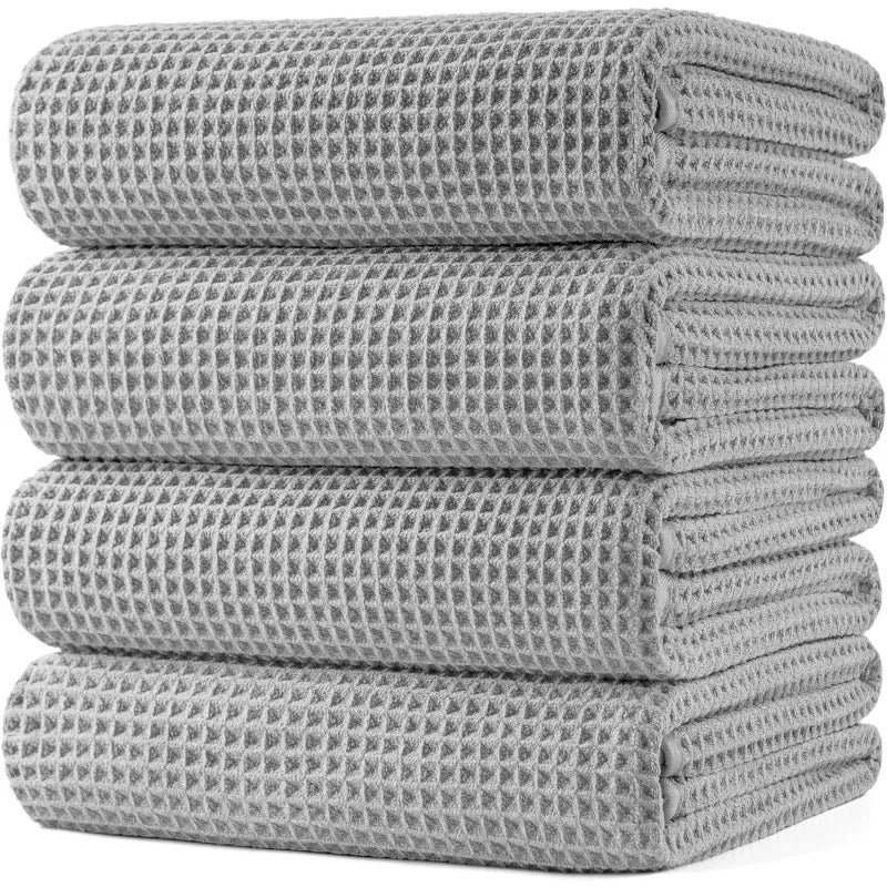 Microfiber Bath Towel, 60 x 30 in, 4 Pack
