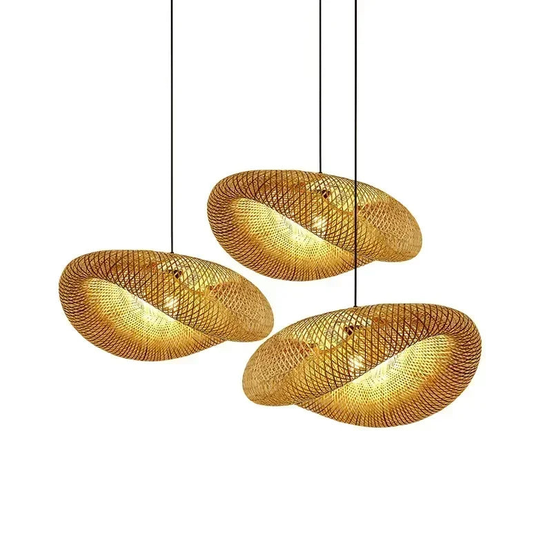 Bamboo LED Ceiling Lamp Chandelier Fixture