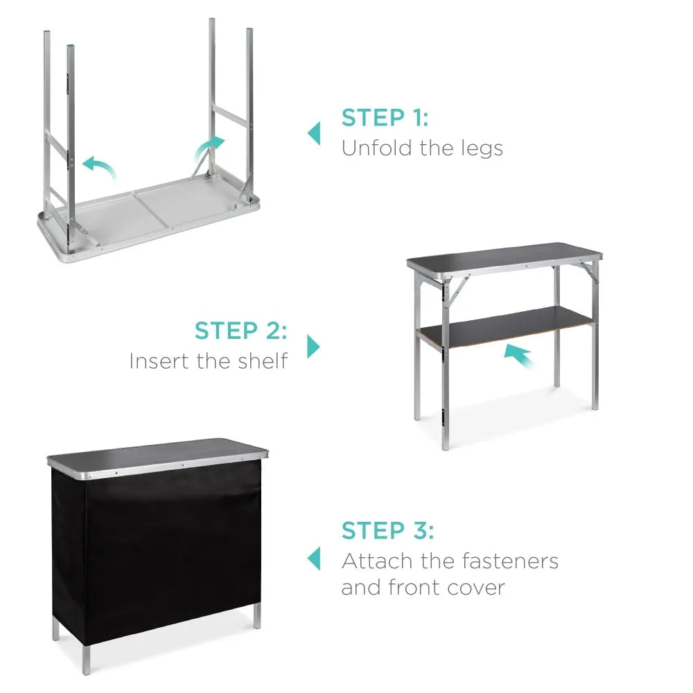 Portable Pop-Up Bar Table for Indoor/Outdoor,