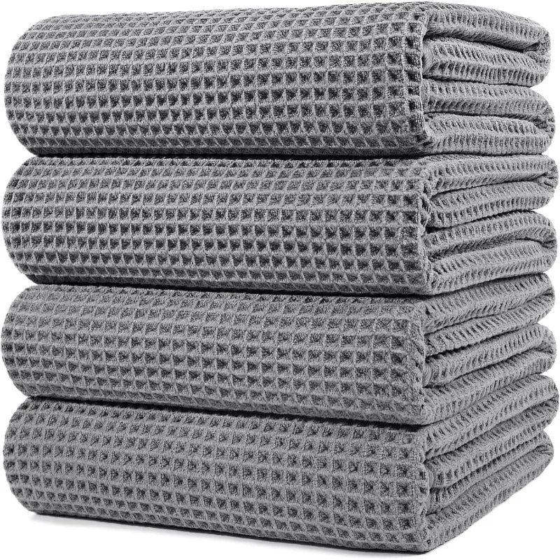 Microfiber Bath Towel, 60 x 30 in, 4 Pack