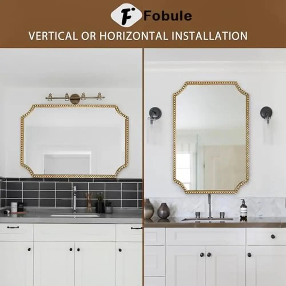 Rectangle Mirror Metal Frame Home Wall Decor