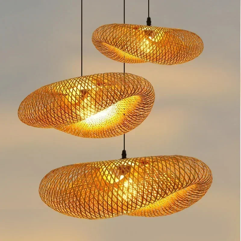 Bamboo LED Ceiling Lamp Chandelier Fixture