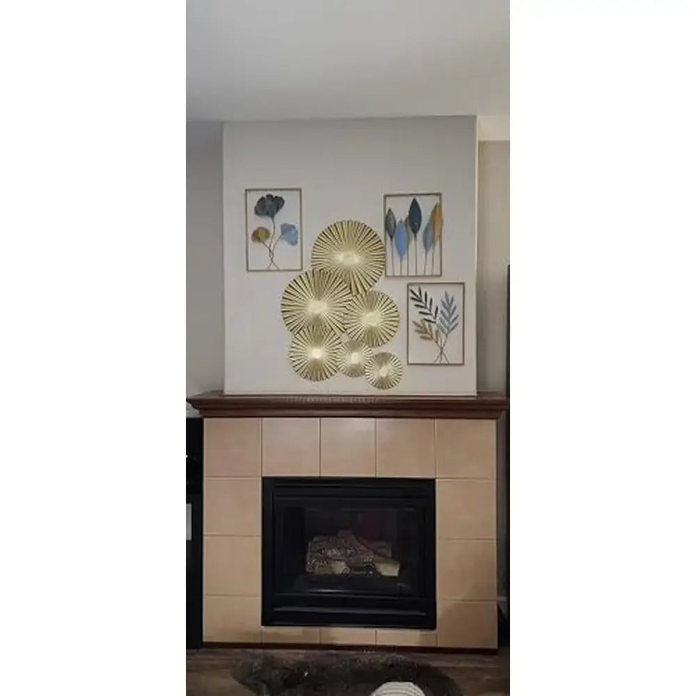 Iron Gold Sunburst Wall Decor Set of 6