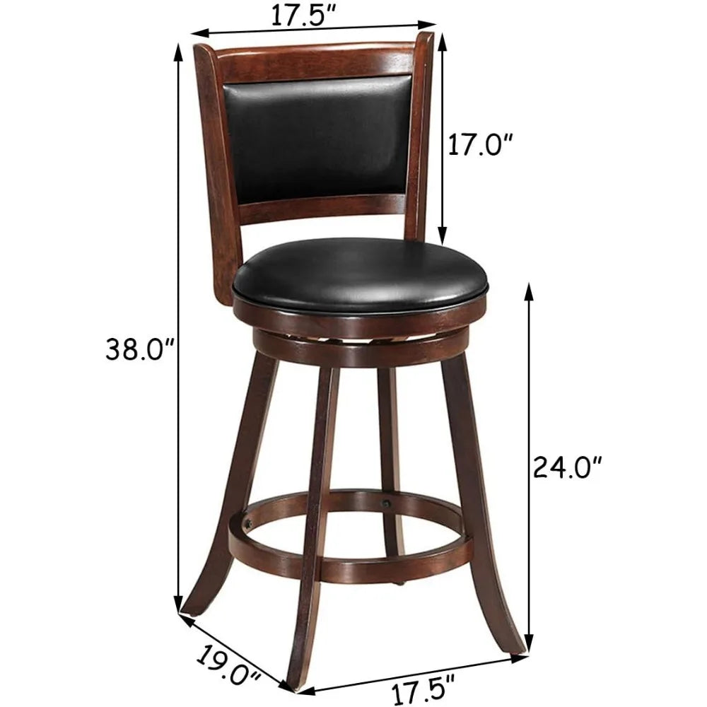 Bar Stools Set of 2, 360 Degree Swivel,