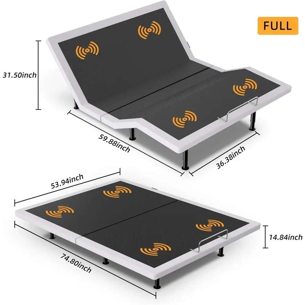 Electric Full Adjustable Bed Frame With Massage,