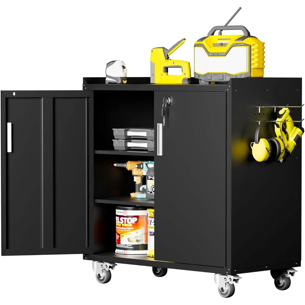 Metal Storage Cabinet with Wheels,