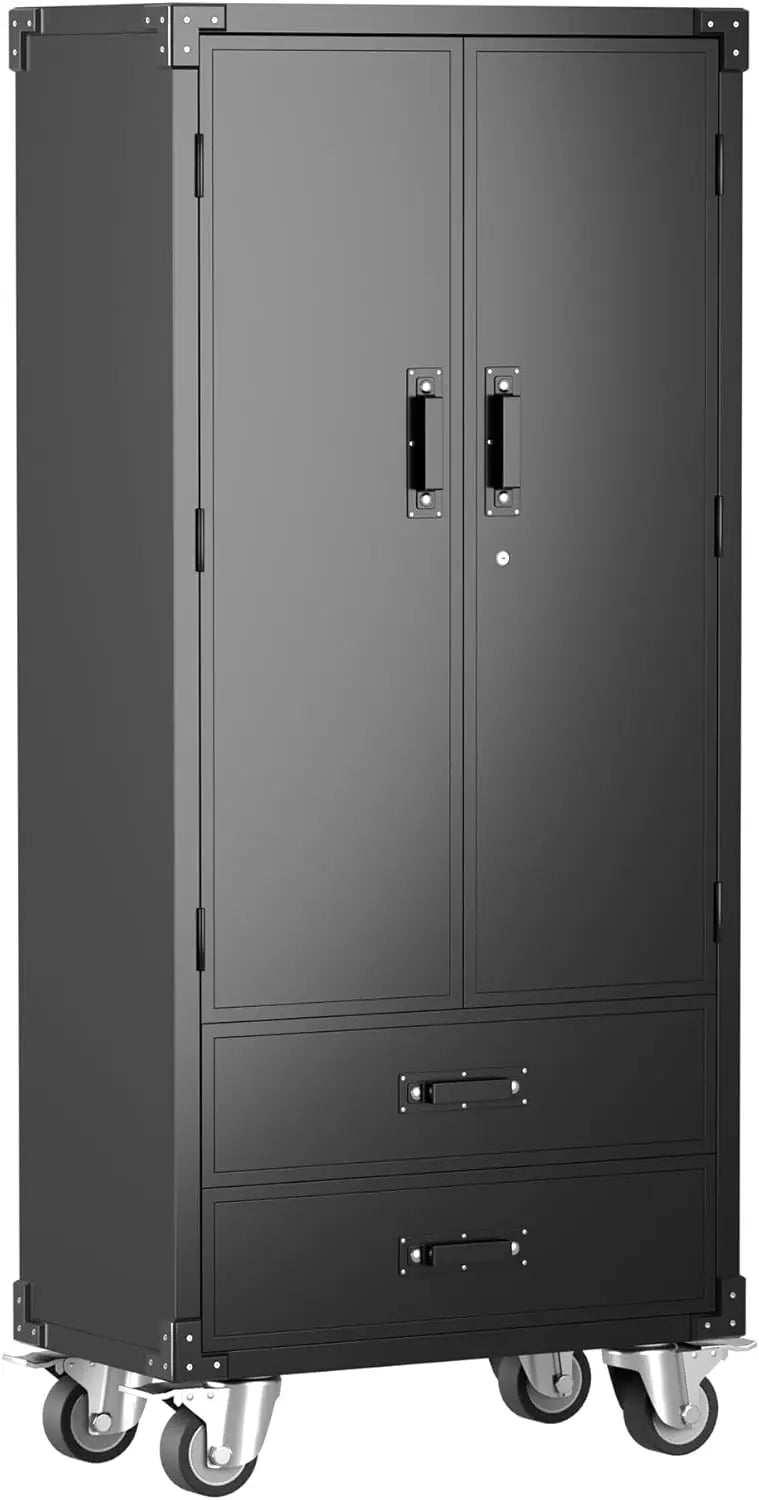 Garage Storage Cabinet with Wheels and Doors