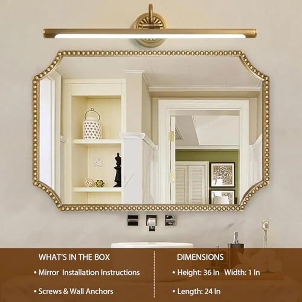 Rectangle Mirror Metal Frame Home Wall Decor