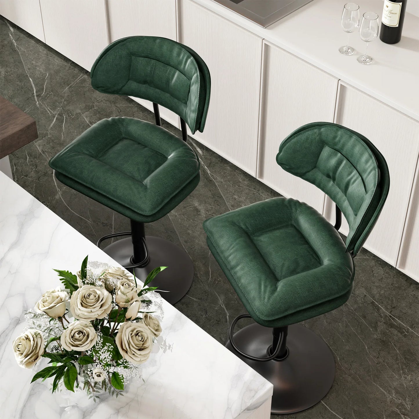 2Pcs Rotating Dining Chair Modern Bar Stools