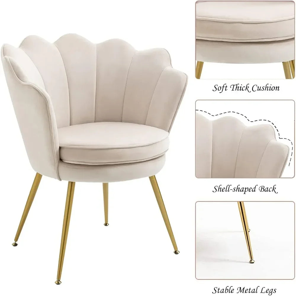 Living Room Chair Set of 2 with Metal Legs,