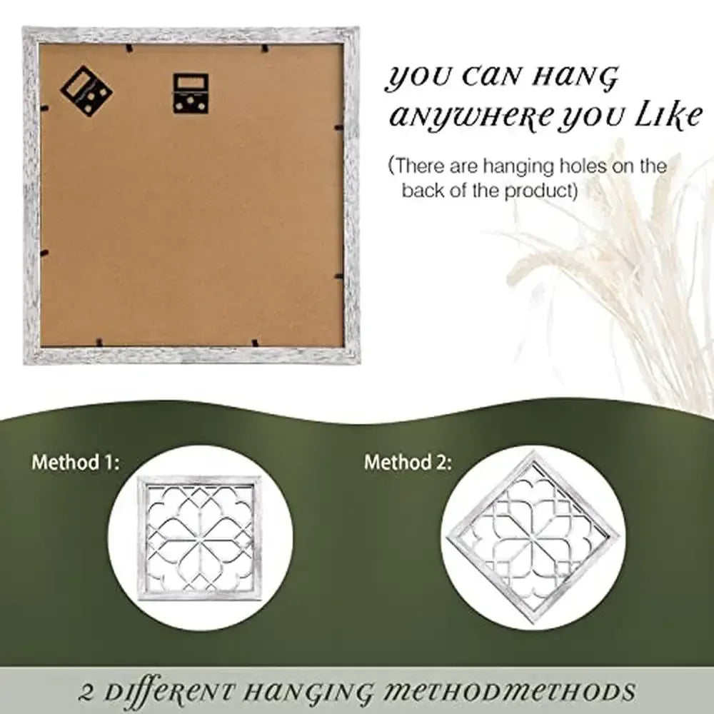 4-Pack Square White Decorative Mirrors