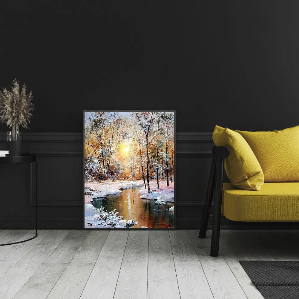 Diamond Painting Sunset Woods Wall Decor Rhinestone Art