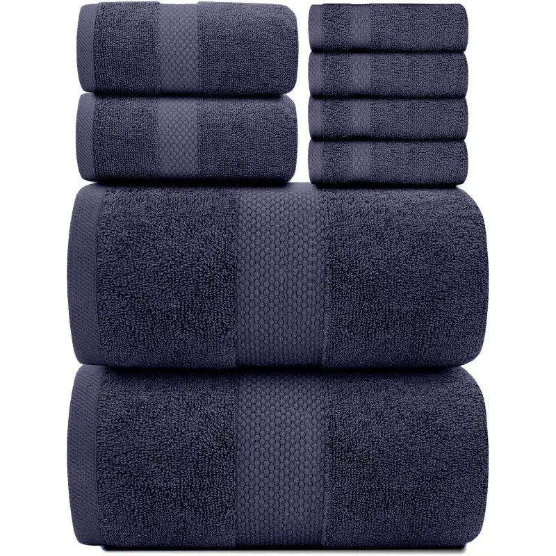 Luxury White Bath Towel Set of 8 Pieces