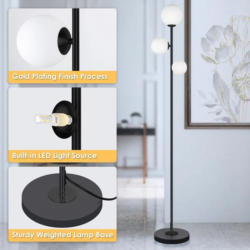 3 Globe Vintage Floor Lamp -
