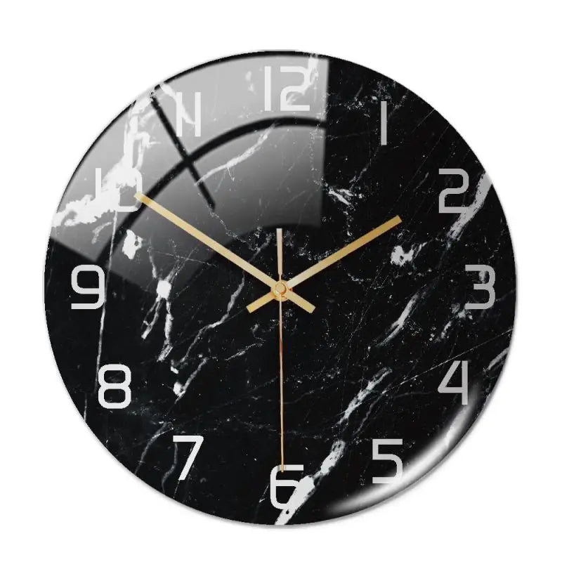 Wall Clock Round Marble Three-Dimensional Clock