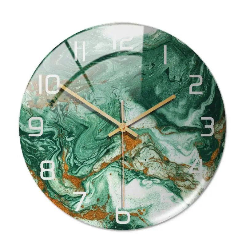 Wall Clock Round Marble Three-Dimensional Clock
