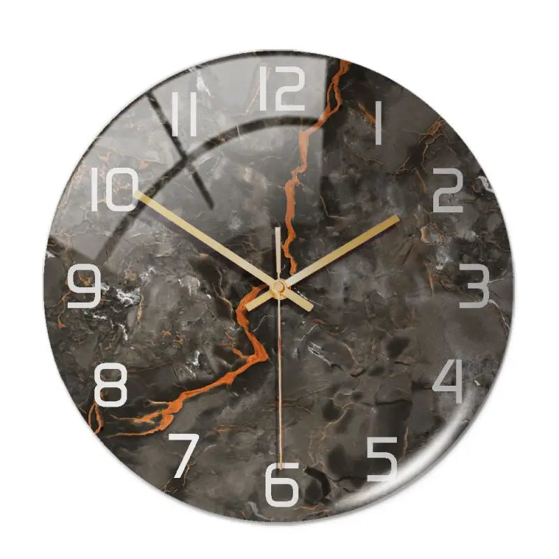 Wall Clock Round Marble Three-Dimensional Clock