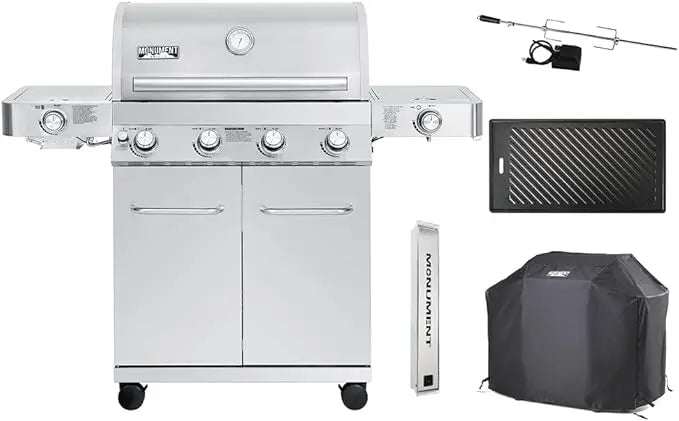 Larger 4 Burner Propane Gas Grills Stainless Steel