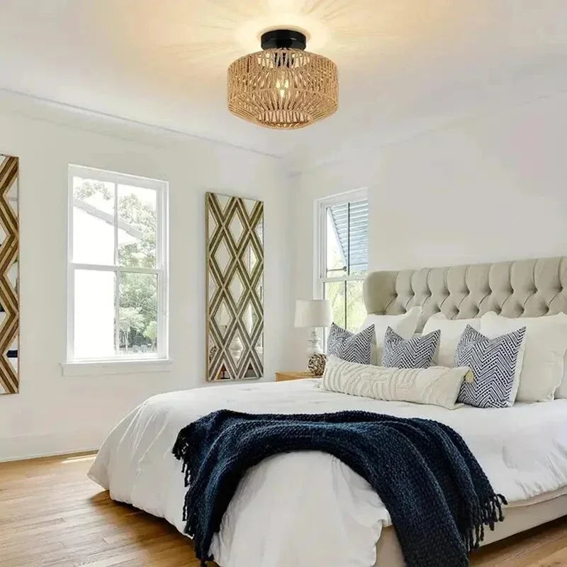 Natural Bamboo Ceiling Chandelier Hanging Lamp