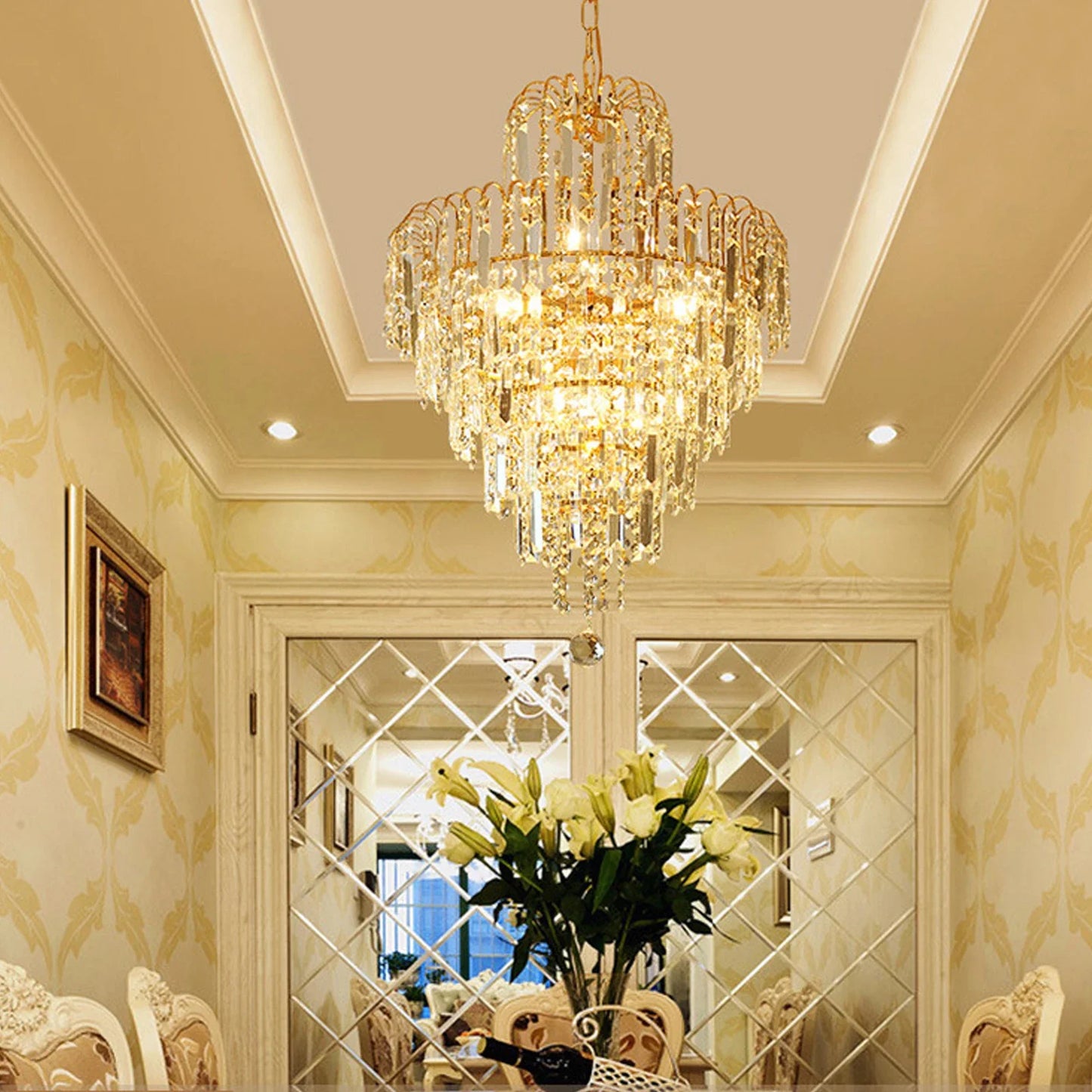 Elegant Crystal Pendant Light Home Decor Chandelier