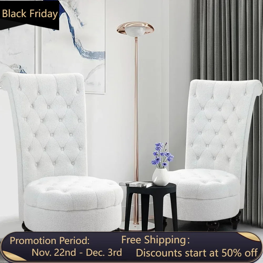High-back Chair set of 2, Armless Accent Chair
