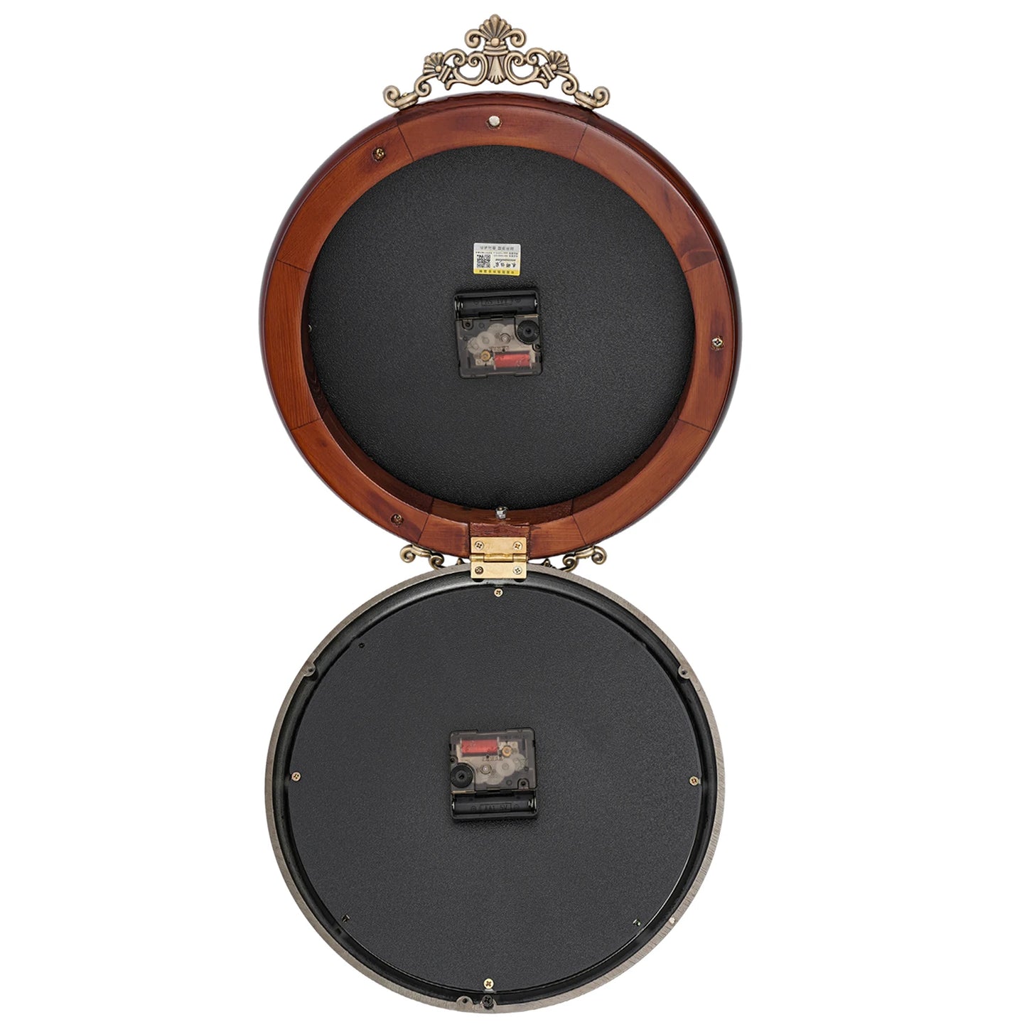 Large Metal Wood Double Sided Wall Clock